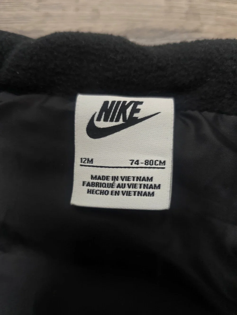Nike Puffer Vest Infant 12 Month Black Grey